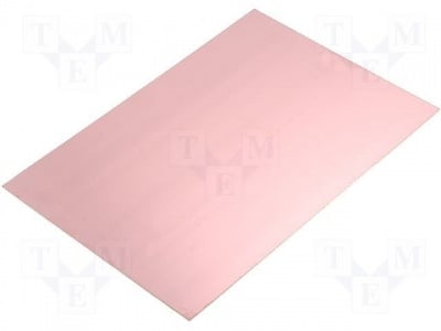 Платка фолиран гетинакс LAM160X233E1.5 Платка:едностранна; 1,5mm; L:233mm; В:160mm; мед